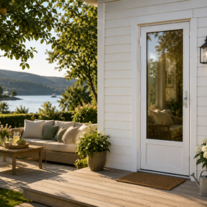 Balkongdør 3-lags glass hvitmalt NCS S0502-Y Venstre